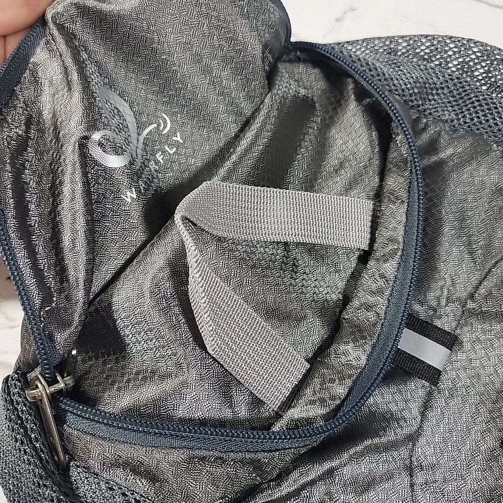 Waterfly Slight Crossbody Backpack Tote Bag Zippered‎ Pockets Gray Book Bag